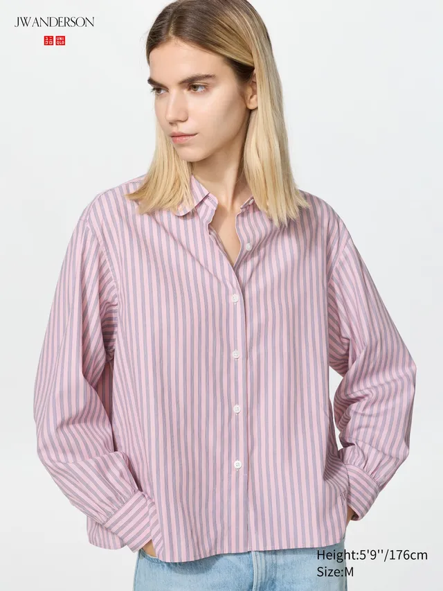 Cotton Volume Sleeve Shirt | Striped