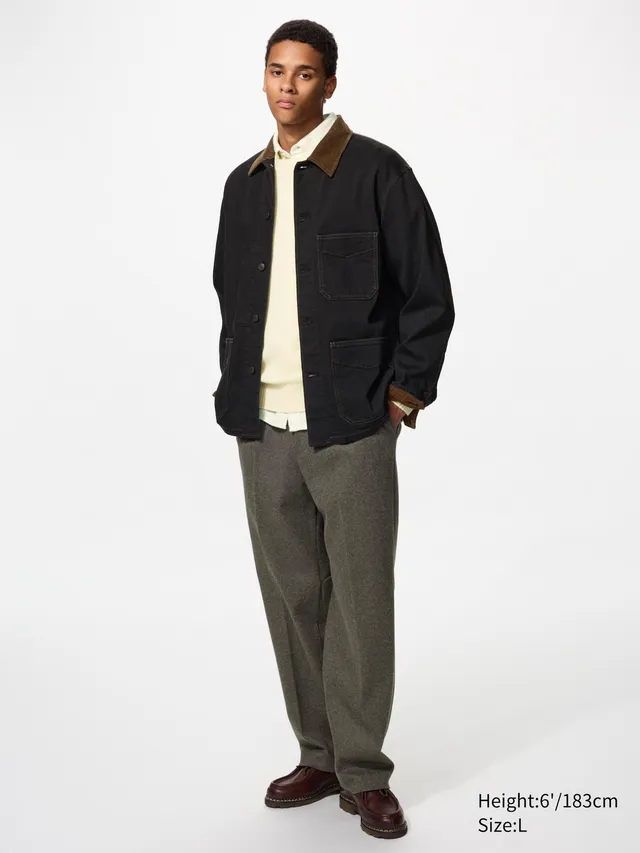 Pleated Wide Pants | Herringbone