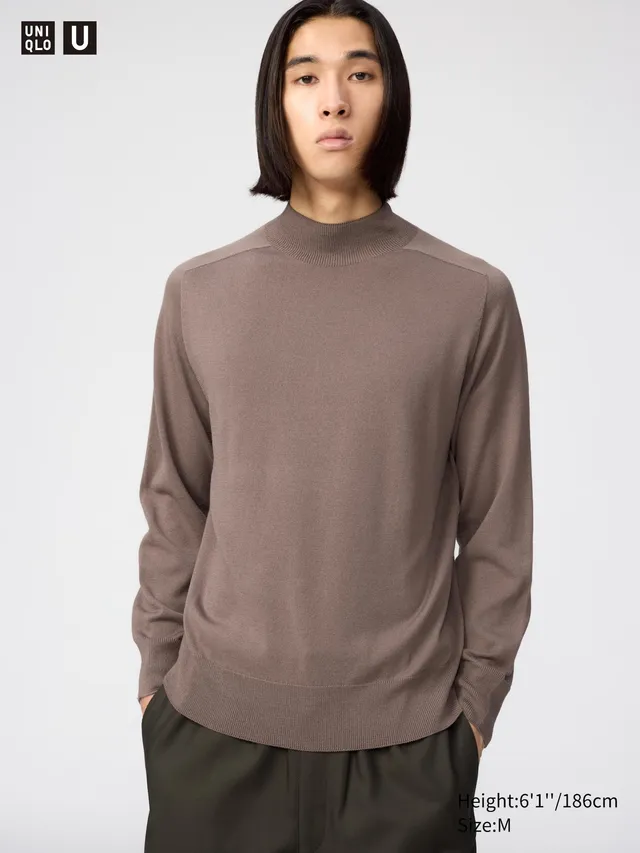 3D Knit Mock Neck Sweater
