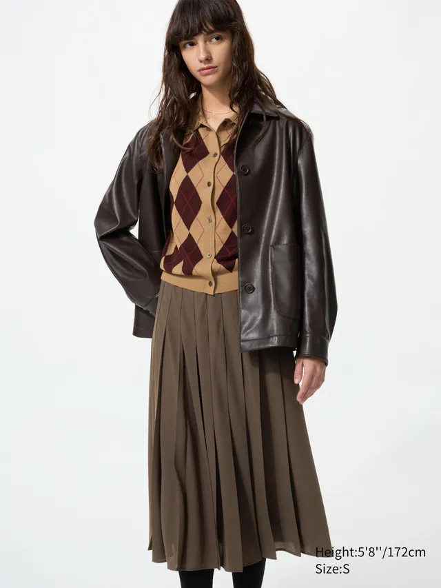 Chiffon Pleated Midi Skirt