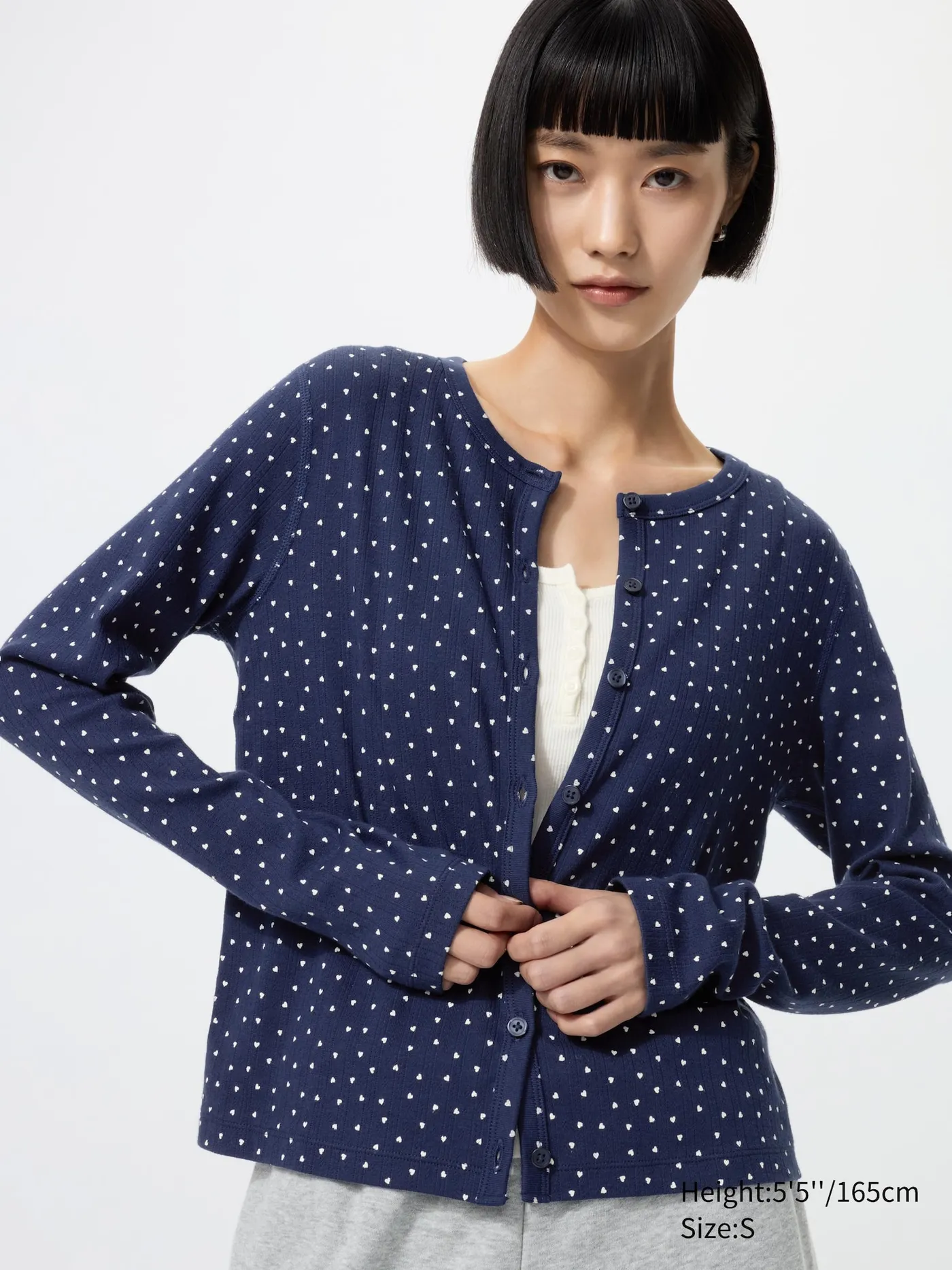 Pointelle Cardigan | Heart