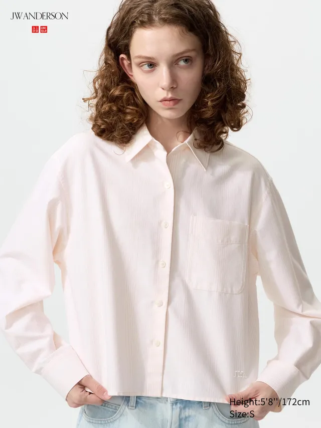 Oxford Boxy Cropped Shirt | Striped