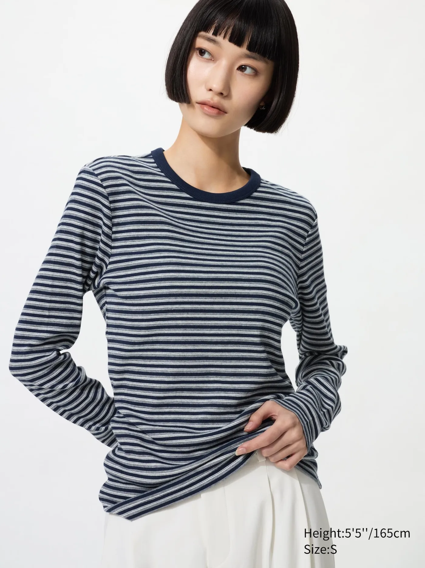 Soft Ribbed T-Shirt | Long Sleeve | Stripe