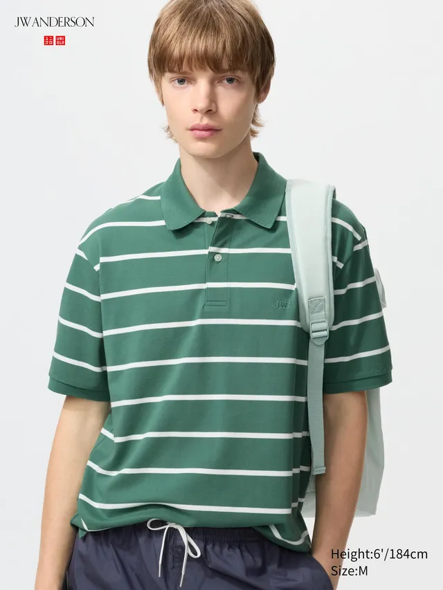 DRY Pique Striped Polo Shirt | Wide Stripe