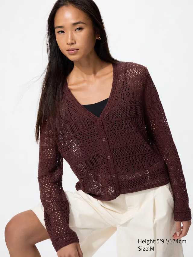 Crochet V-Neck Cardigan