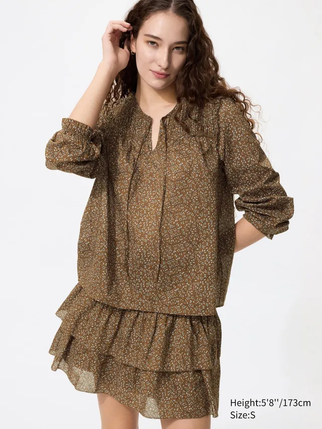Shirring Volume Frill Mini Skirt