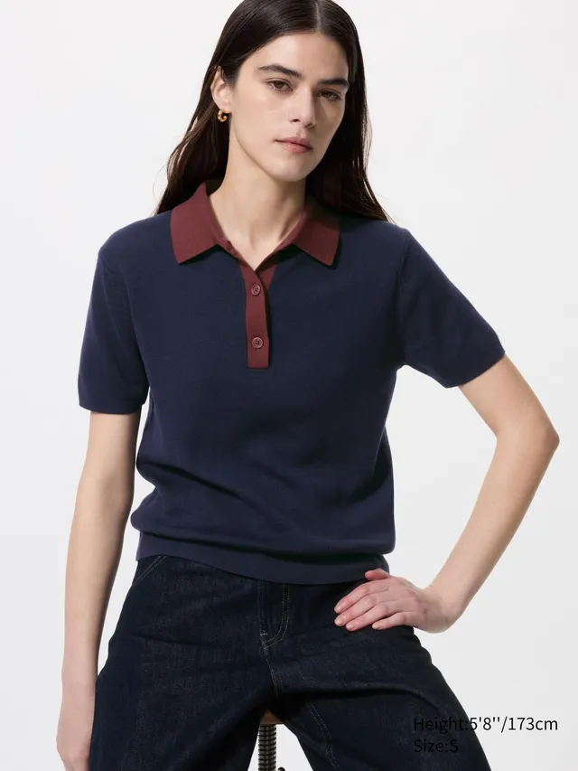 Polo Short Sleeve Sweater | Color Block