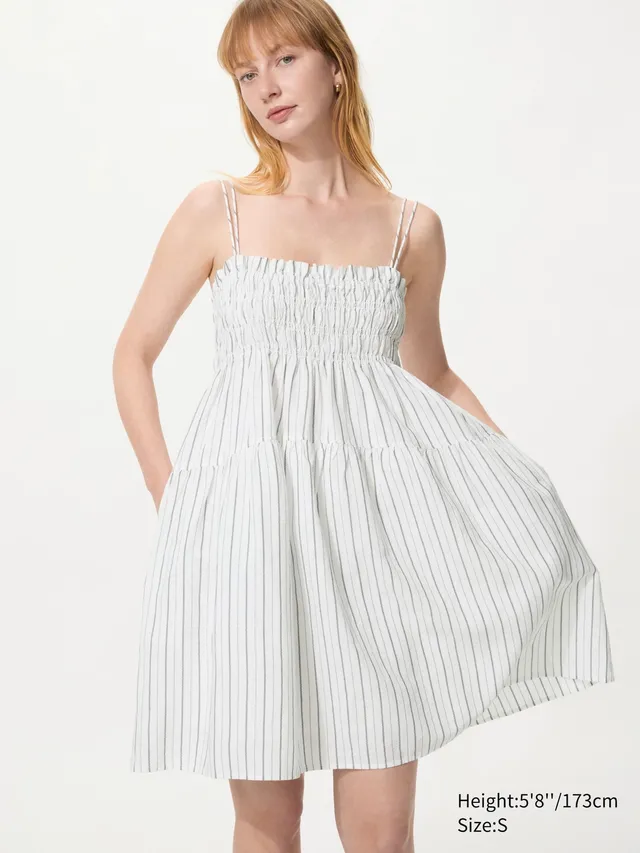 Linen Blend Camisole Dress | Striped