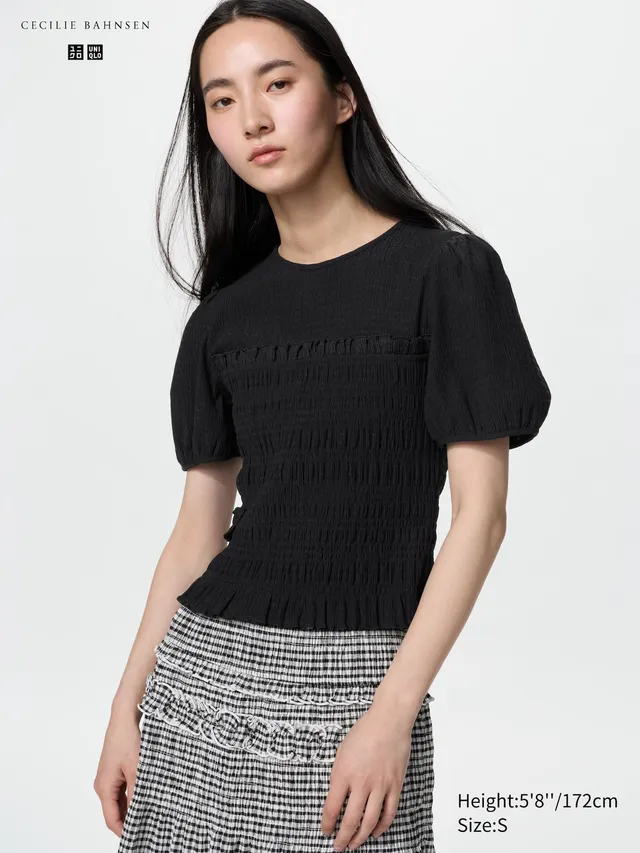 Shirring Volume Sleeve T-Shirt