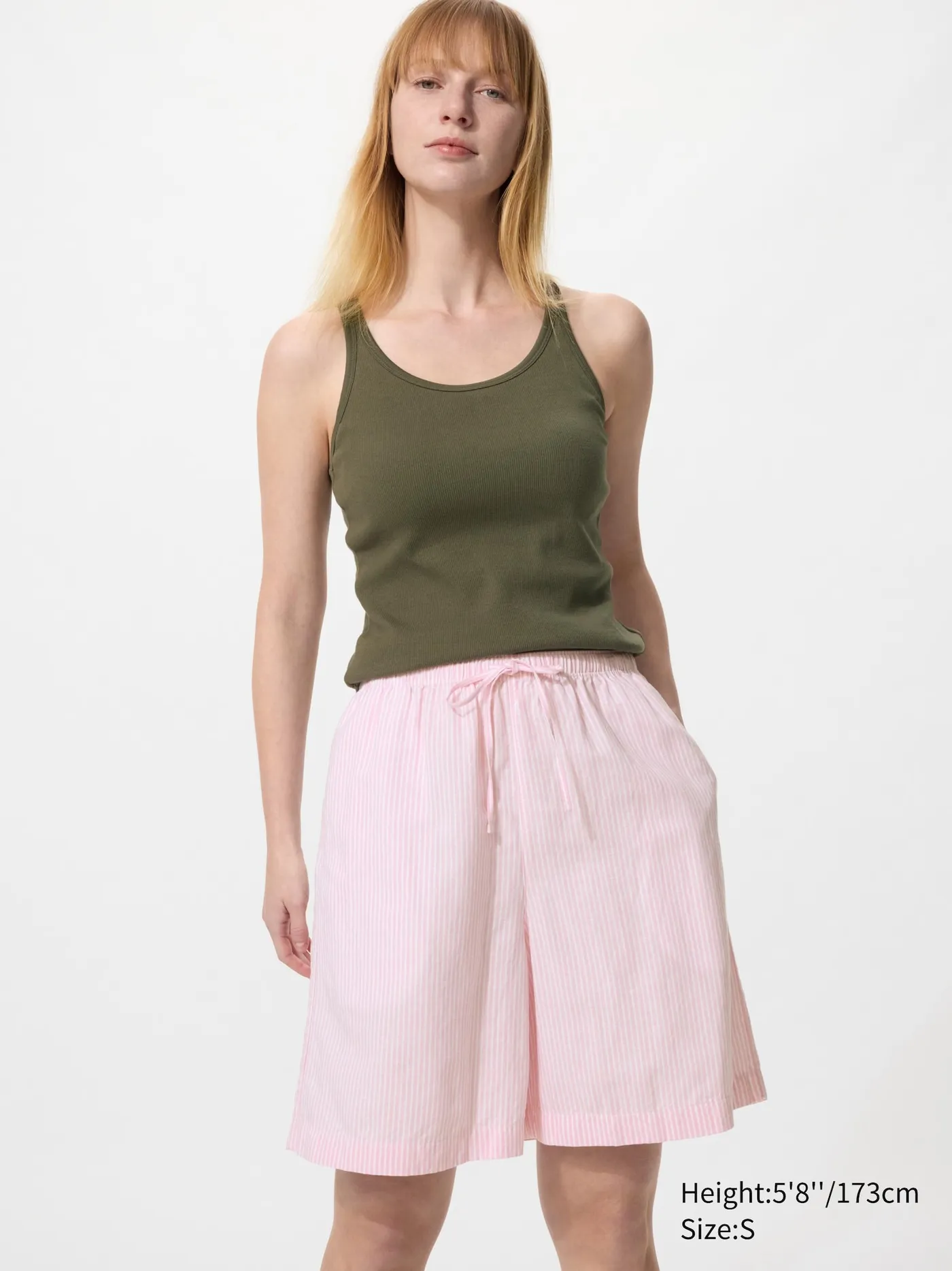 Linen Blend Easy Shorts | Stripe