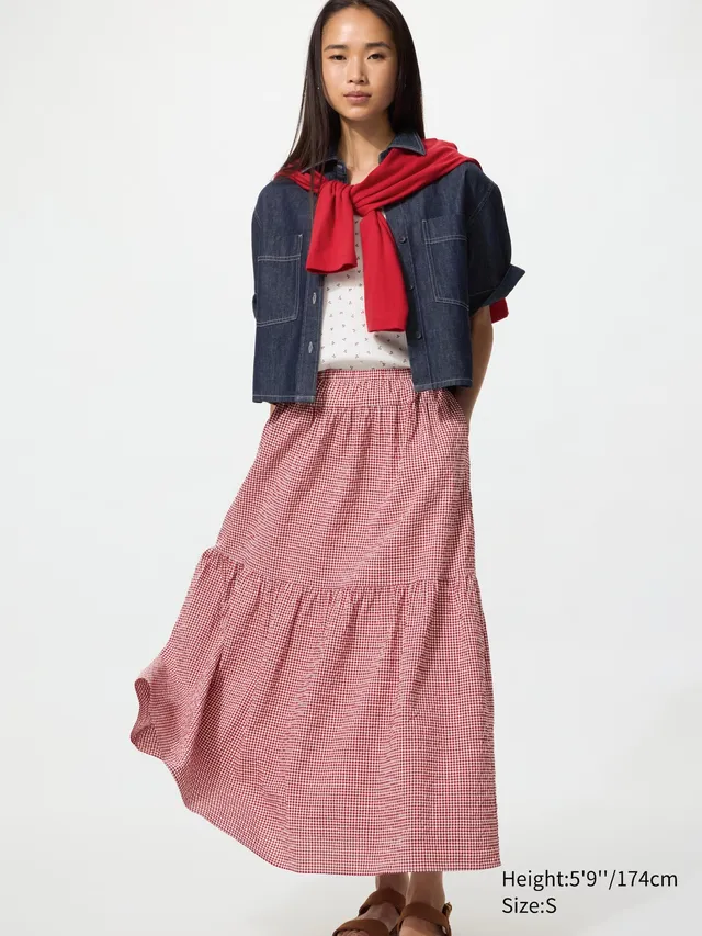 Tiered Maxi Skirt | Gingham