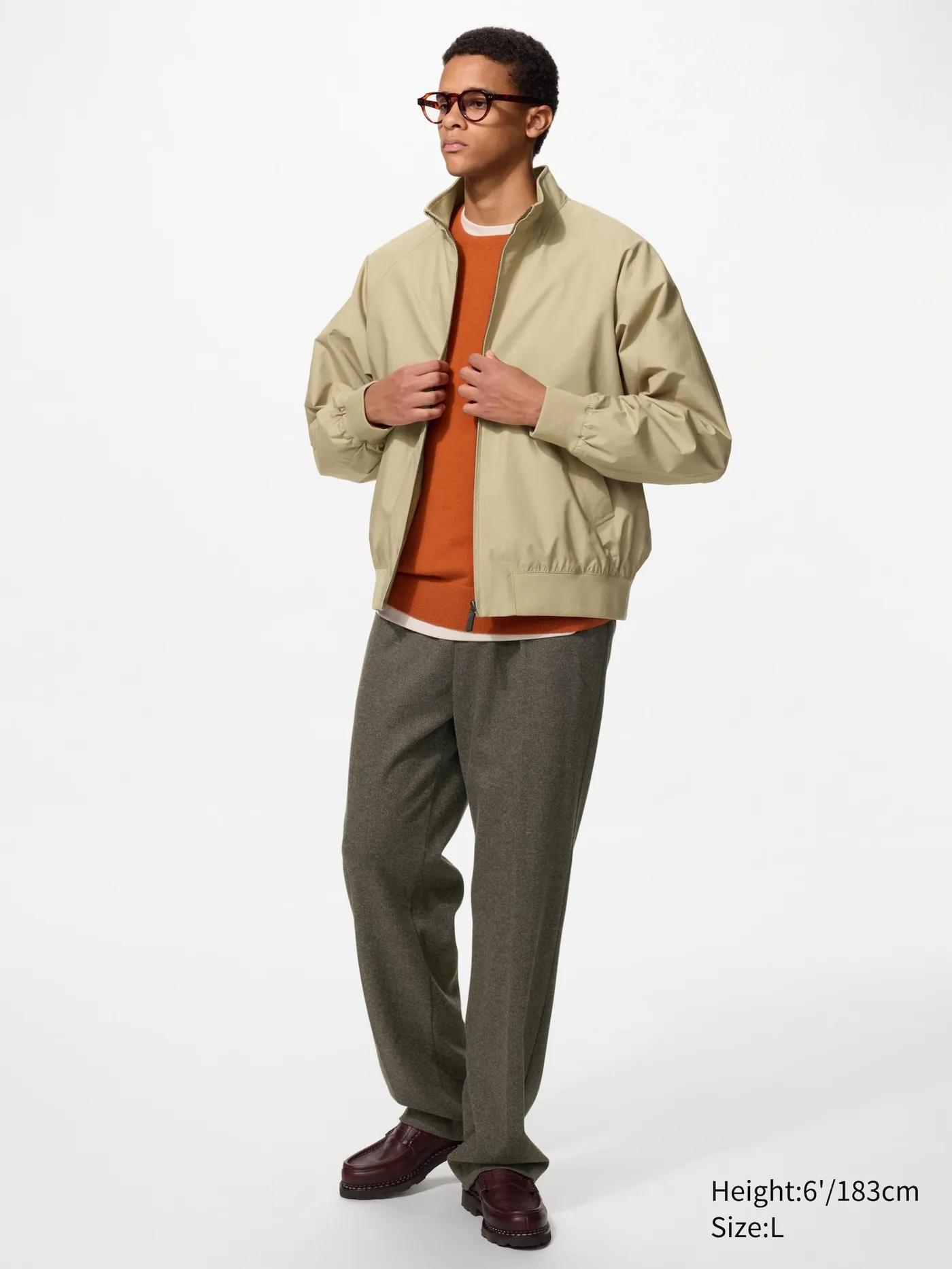 Pleated Wide Pants | Herringbone | Tall