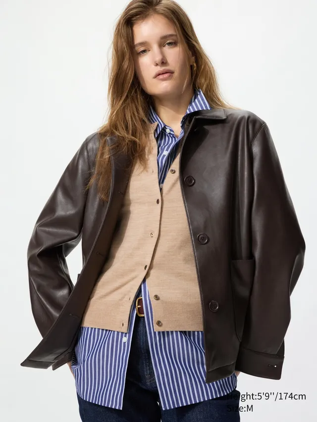 Coated Relaxed Shirt Jacket