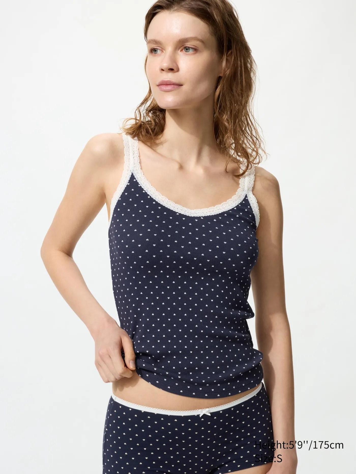 Ribbed Lace V-Neck Camisole
