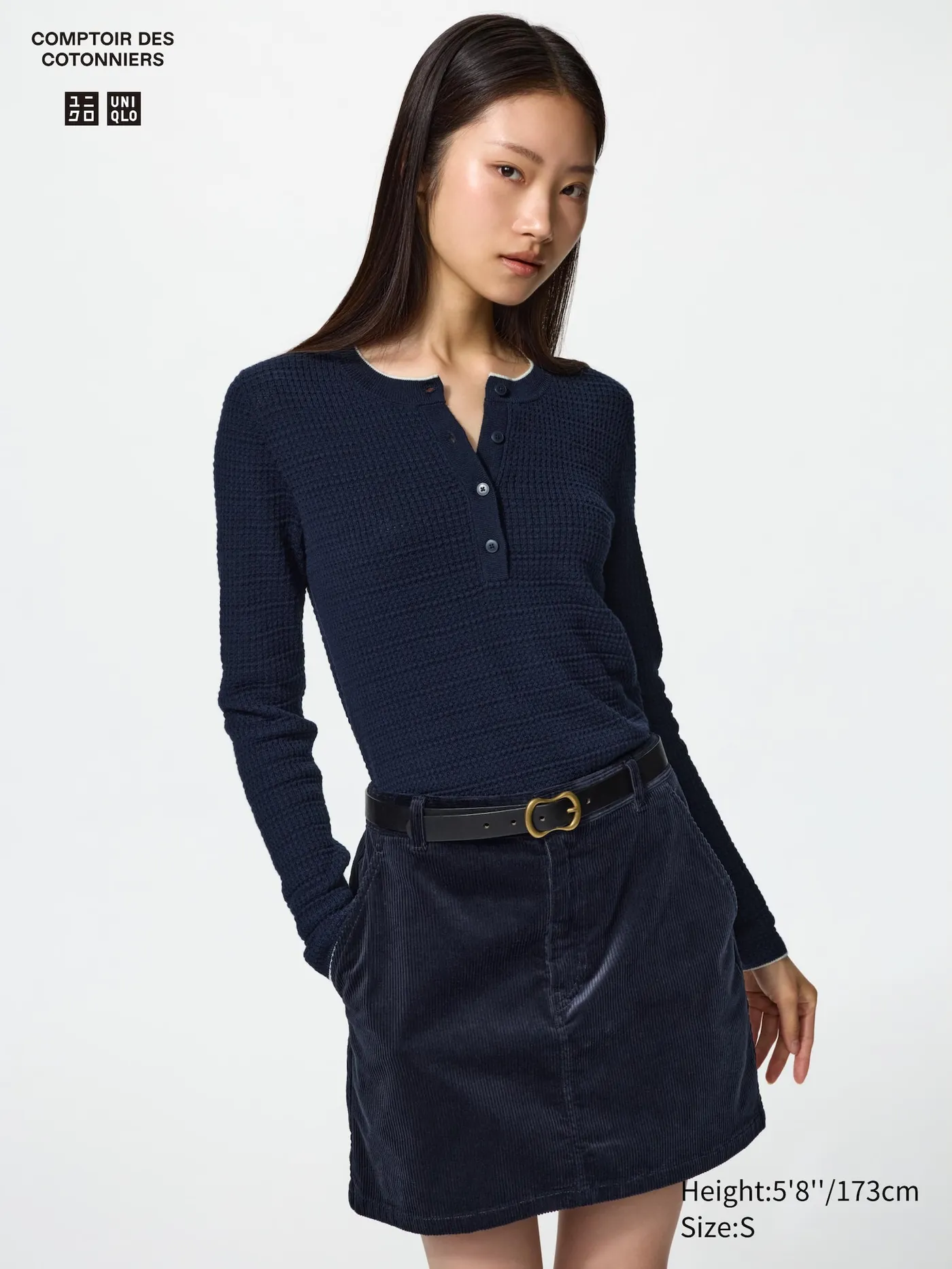 Merino Blend Henley Neck Sweater