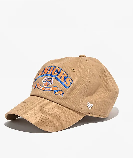 47 Brand Clean Up New York Knicks Beige Strapback Hat