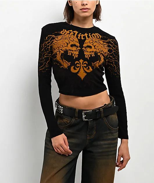 Affliction Screaming Roots Black Long Sleeve Thermal T-Shirt