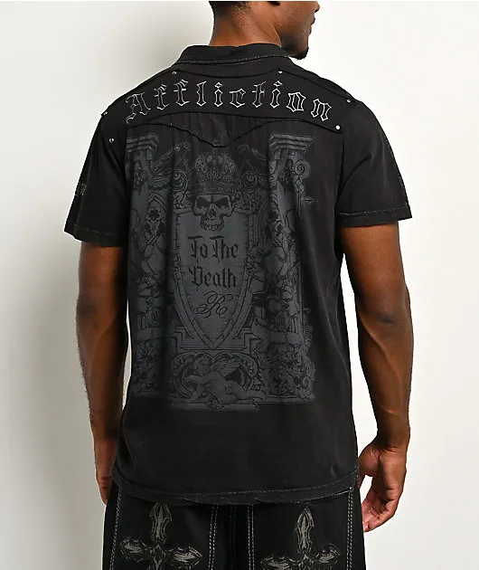 Affliction x Rogue Scribe Black Polo T-Shirt
