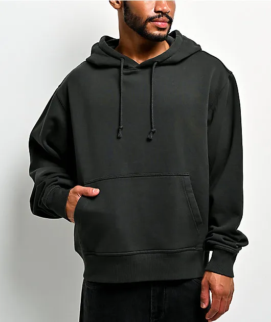ITA Fractal New Black Wash Crop Hoodie