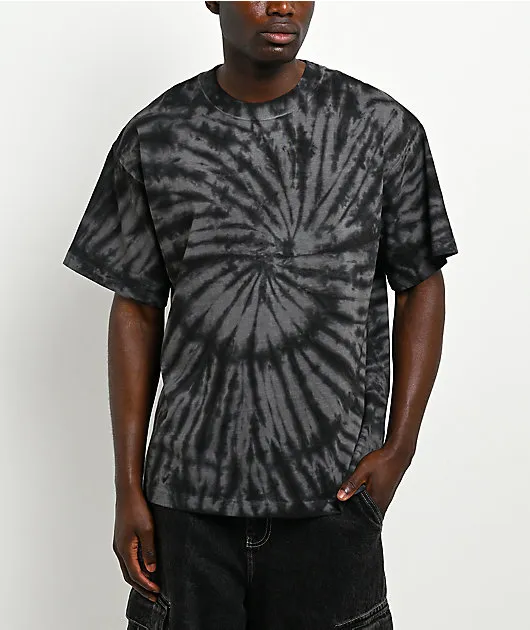 ITA Portal Black & Grey Tie Dye Boxy T-Shirt