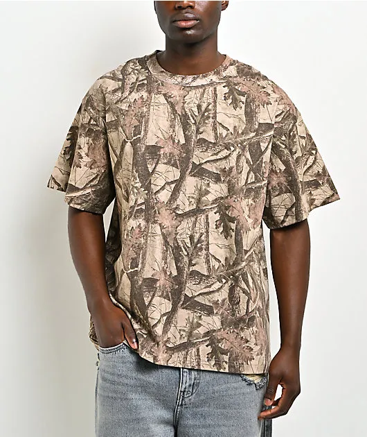 ITA Portal Wood Natural Wash Camo Boxy T-Shirt