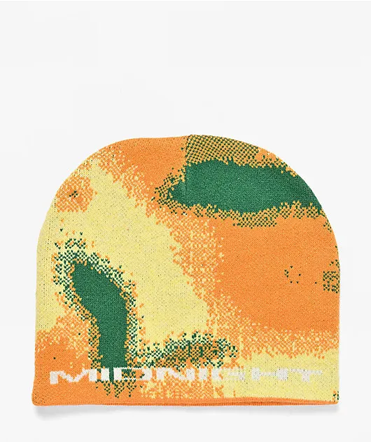 Midnight Organic Heatwave Orange Skully Beanie