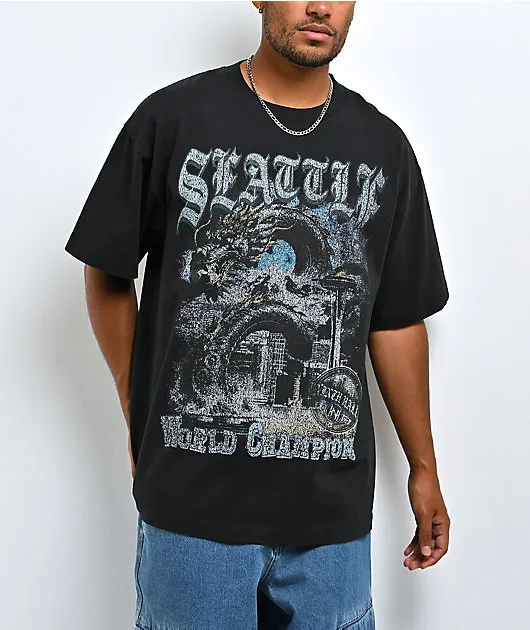 Ninth Hall Seattle Soccer League Black T-Shirt