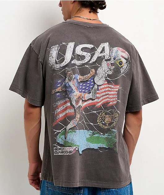 Ninth Hall USA World Soccer Championship Vintage Grey T-Shirt