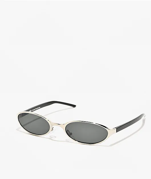 Petals and Peacocks Consti Silver & Black Sunglasses