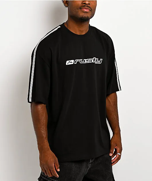 Rusty Gaffa Taped Out Black Heavyweight T-Shirt