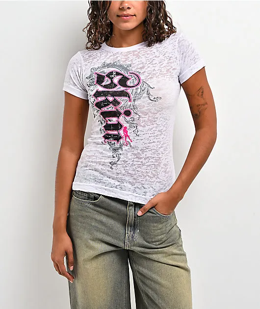 Skin Industries Cascade White Crop Burnout T-Shirt