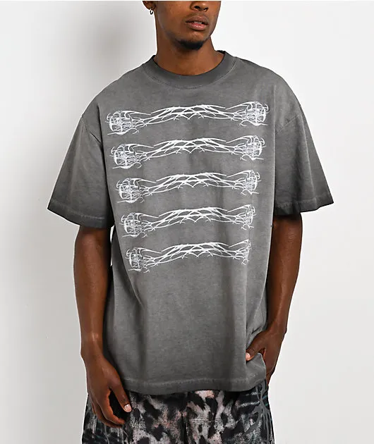 Vitriol Band Geek Charcol Grey Wash T-Shirt