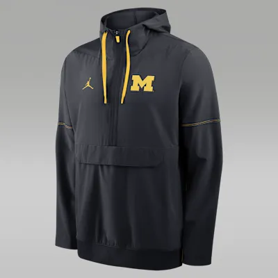 Michigan Sideline Anorak Men's Jordan Brand College 1/2-Zip Hooded Jacket
