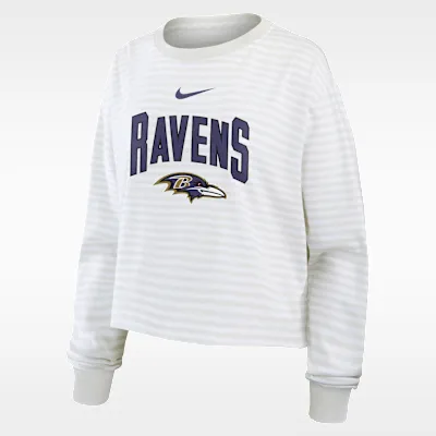 Baltimore Ravens Primetime Women's Nike Cropped Long-Sleeve T-Shirt