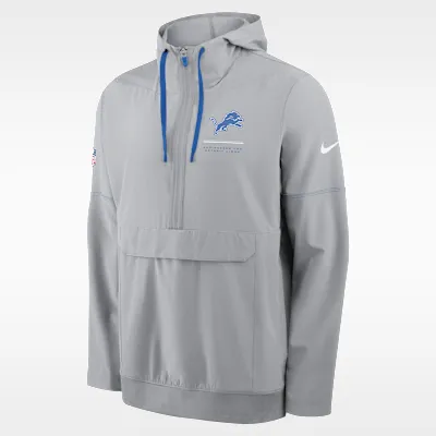 Detroit Lions Sideline Anorak Men's Nike NFL 1/2-Zip Hooded Jacket