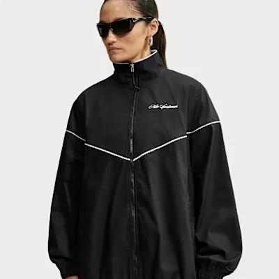 Nike Sportswear Women's Oversized Scalloped-Trim Poplin Track Jacket